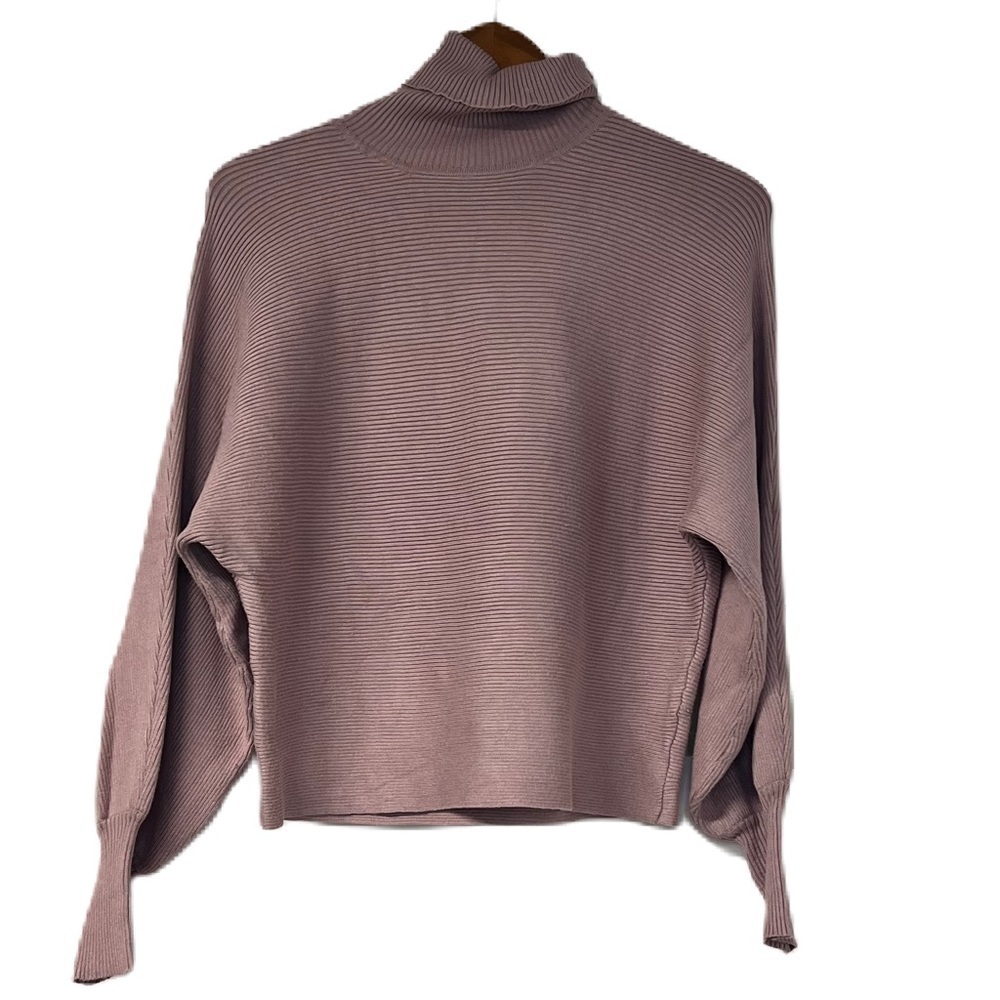 Pink Rose Vintage Woman's S cropped baggy pink ribbed sweater neutral work top